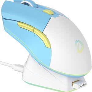 DAREU EM901X Wireless Gaming Mouse with Charging Dock Rechargeable RGB,12K DPI,7